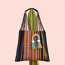 Load image into Gallery viewer, striped textile tote