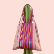 Load image into Gallery viewer, striped textile tote