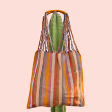 Load image into Gallery viewer, striped textile tote