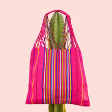 Load image into Gallery viewer, striped textile tote