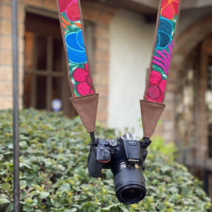 floral camera strap