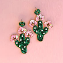 Load image into Gallery viewer, cactus rosa earrings
