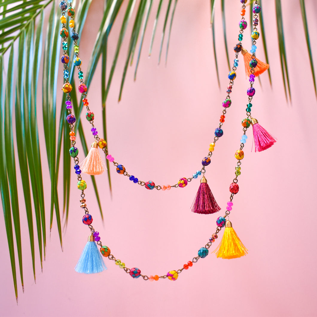 palm tassel necklaces
