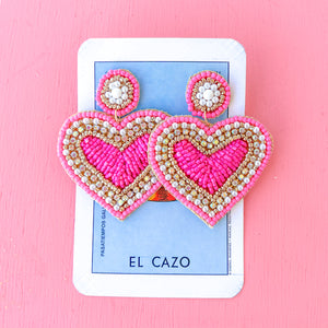 mi corazon rosa earrings