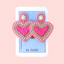Load image into Gallery viewer, mi corazon rosa earrings
